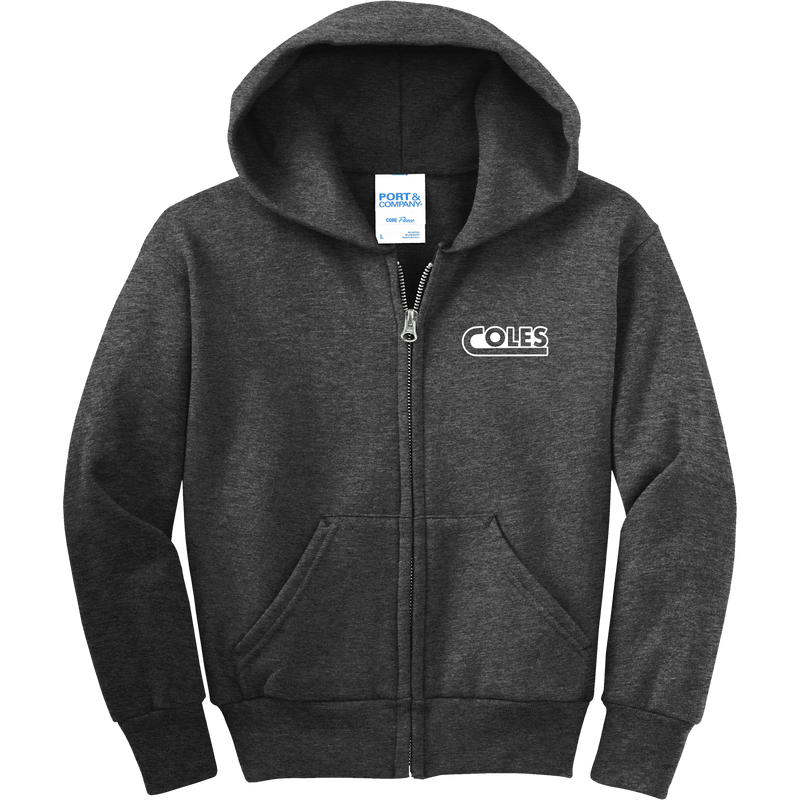Coles Elementary Youth "Checkered Tiger" Full-Zip Hooded Sweatshirt