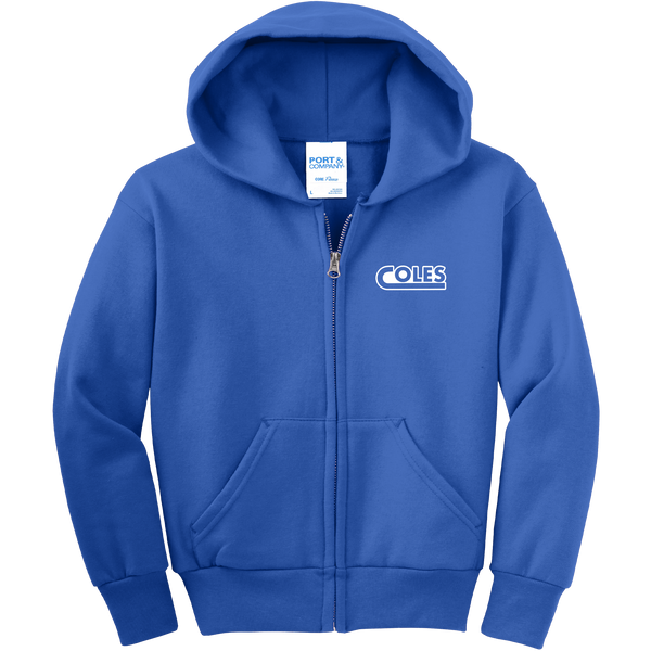 Coles Elementary Youth "Checkered Tiger" Full-Zip Hooded Sweatshirt