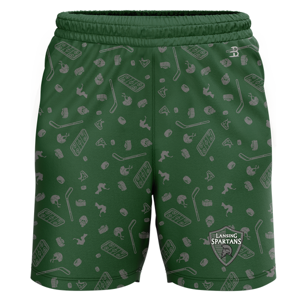 Lansing Spartans Youth Sublimated Pattern Shorts