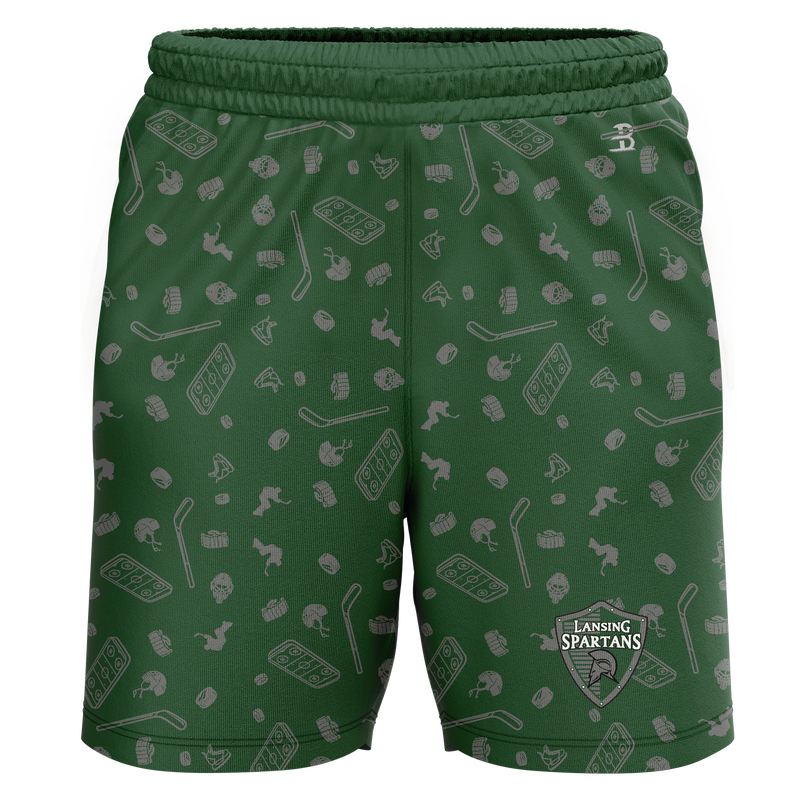 Lansing Spartans Youth Sublimated Pattern Shorts